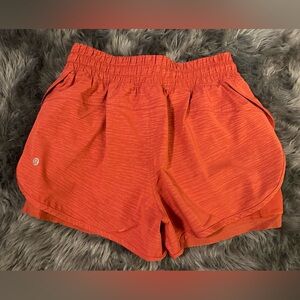 LULULEMON SZ 8 burnt orange color lined shorts. Gym running working out
